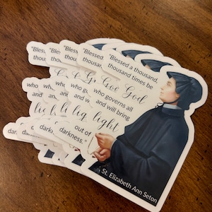 St. Elizabeth Ann Seton Sticker: Catholic Saint Portrait, American