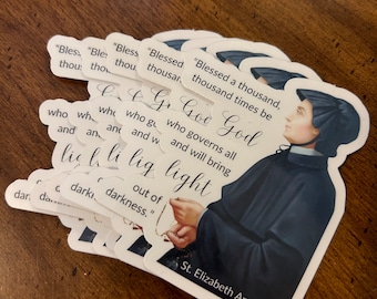 St. Elizabeth Ann Seton Sticker: Catholic Saint Portrait, American
