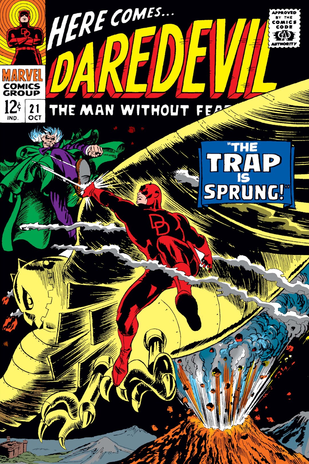 Daredevil the Man Without Fear Comic Book Poster Issue 21 Trap Etsy