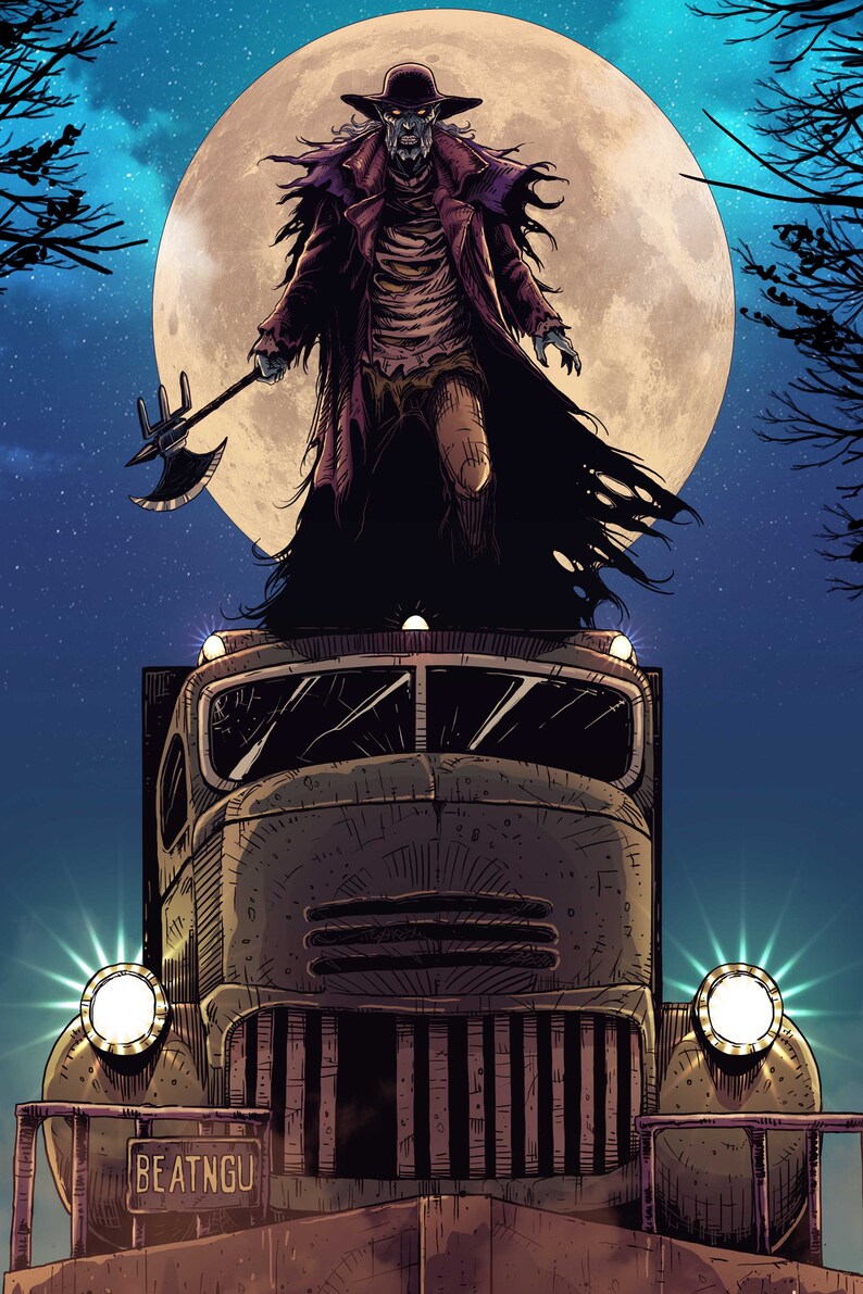 Jeepers Creepers Movie Poster Moon Car Etsy