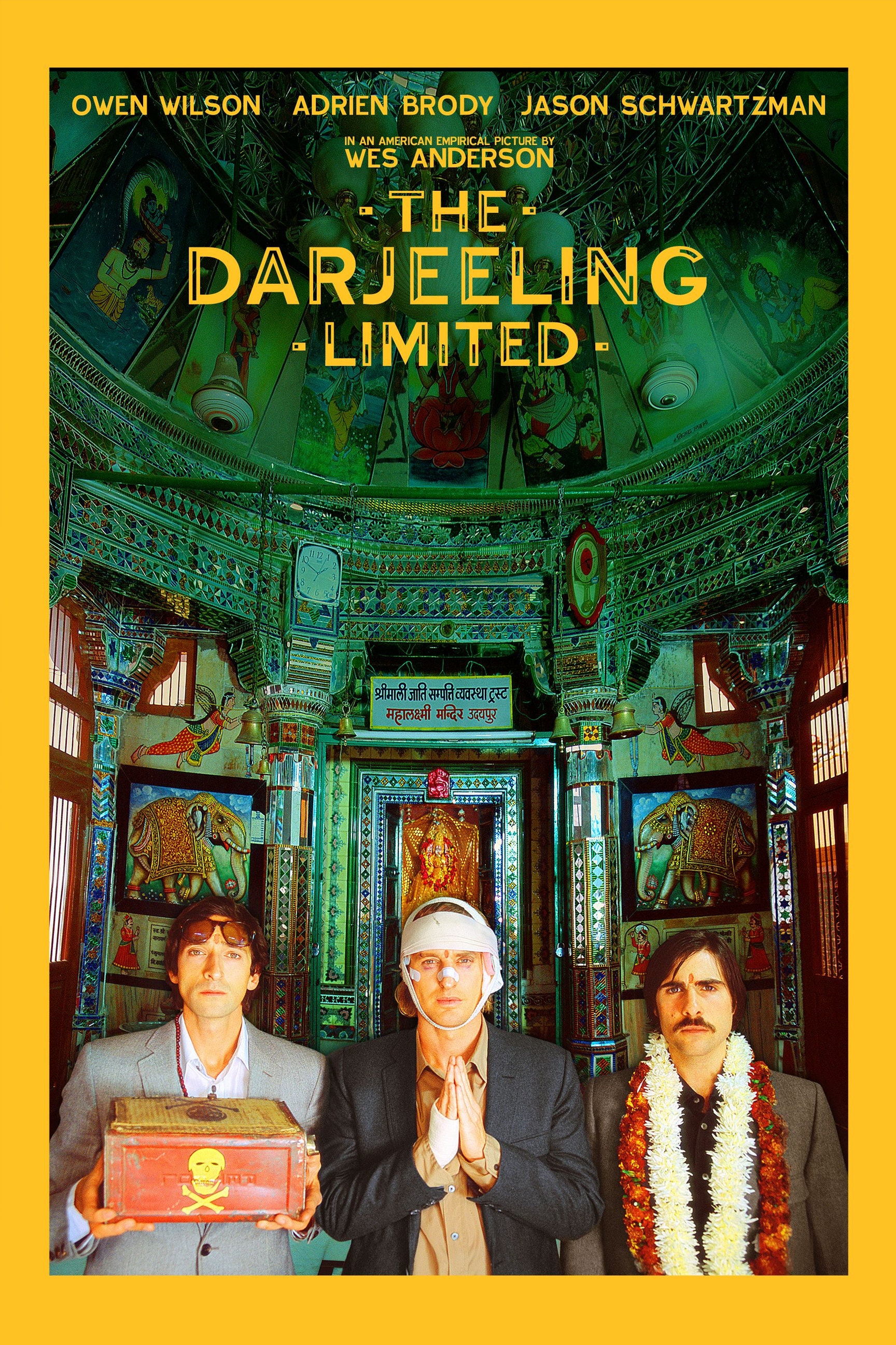 The Darjeeling Limited Movie Poster Owen Wilson Adrien Brody Jason  Schwartzman