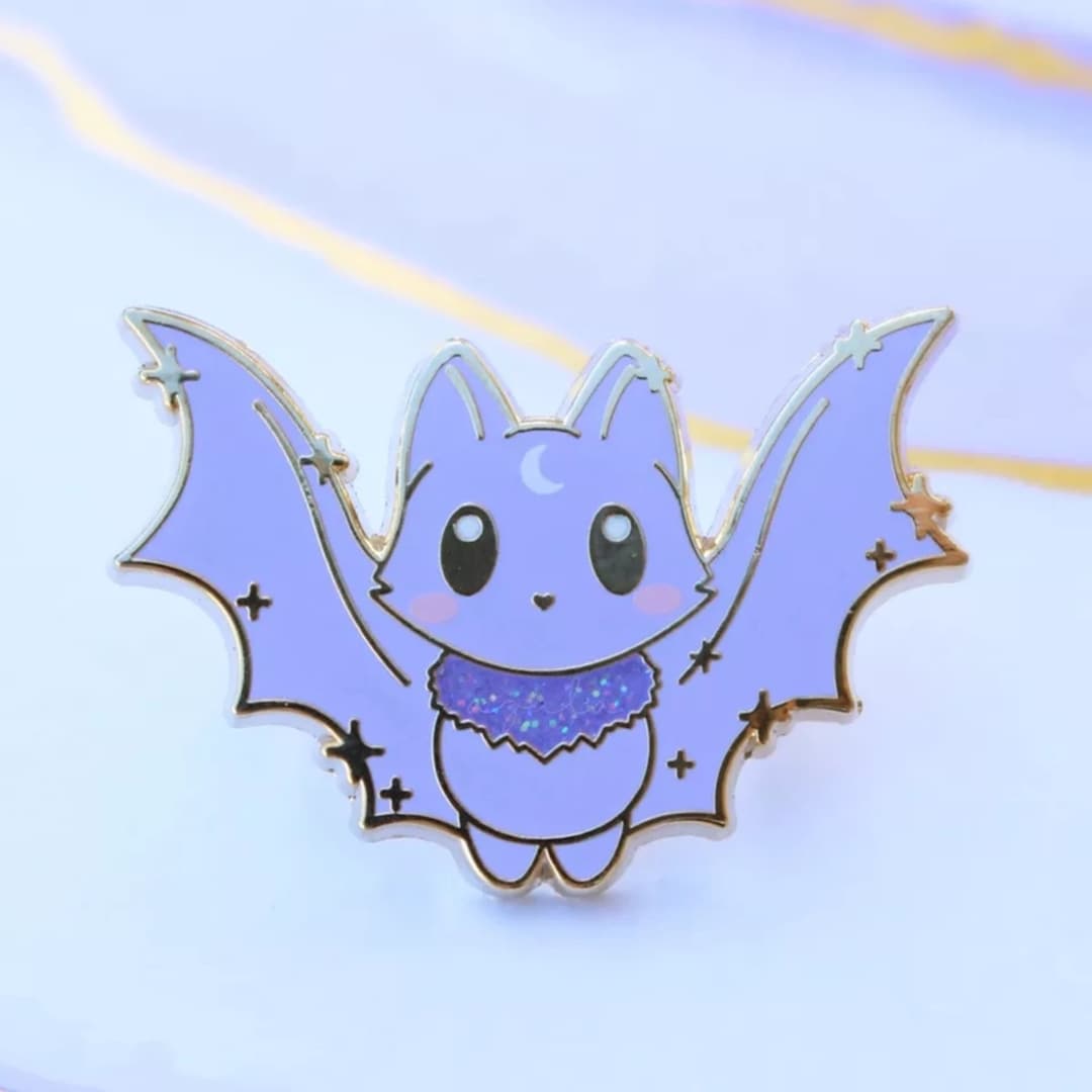 Cute Kawaii Bat Pin Creepy Cute Halloween Pin Cute Kawaii Etsy