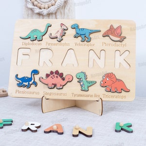 Dinosaur Baby name puzzle-Personalized puzzle-Baby Name Puzzle-Gifts For Kids-Dino Baby Shower-gift for baby-Christmas gift-1th Birthday image 8