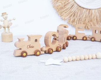 Personalized Name Wooden Train, Sensory Toys For Kids, Toddler Toys,Nursery Decor, Gifts For Kids,3 Year Old Boy Gifts,Birthday gifts