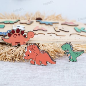 Dinosaur Baby name puzzle-Personalized puzzle-Baby Name Puzzle-Gifts For Kids-Dino Baby Shower-gift for baby-Christmas gift-1th Birthday image 3