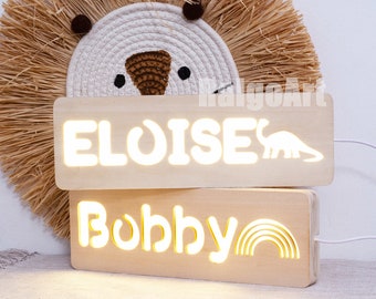 Cute Rainbow Night Light,Personalized Baby Night Light With Name,Wooden Table Lamp,Kids Gifts,Nursery Decor,Baby Girl And Baby Boy Gifts