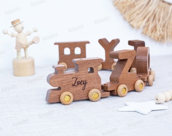 Custom Name Puzzles, Wooden Train Set, Toddler Toys, Playroom Decor, Baby Boy Toys,Baby Gifts, Birthday Gifts,Sensory Toys,Christening Gifts