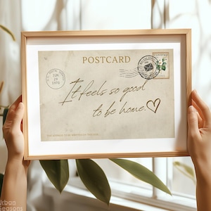 É tão bom estar em casa, arte de parede, cartão postal vintage, decoração retrô, impressão de carta de amor de Dia dos Namorados Cottagecore, presente romântico moderno para ela