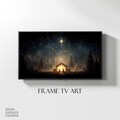 Vintage Nativity Scene Frame TV Art, Christian Christmas Manger in Bethlehem, Star of Bethlehem Wall Decor, Holy Night Digital Download