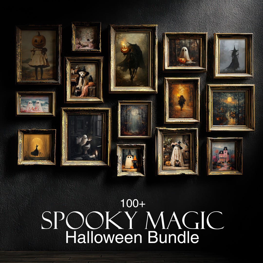 100+ Spooky Halloween Wall Art Bundle, Fall Rustic Gothic Prints ...