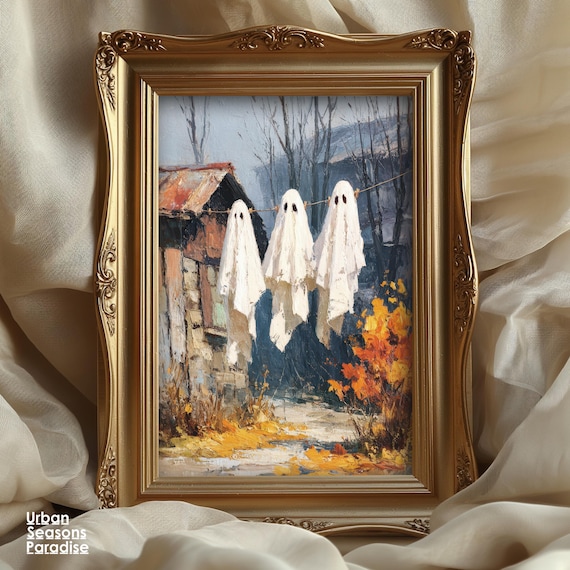 Stampe artistiche vintage di Halloween: set da parete con