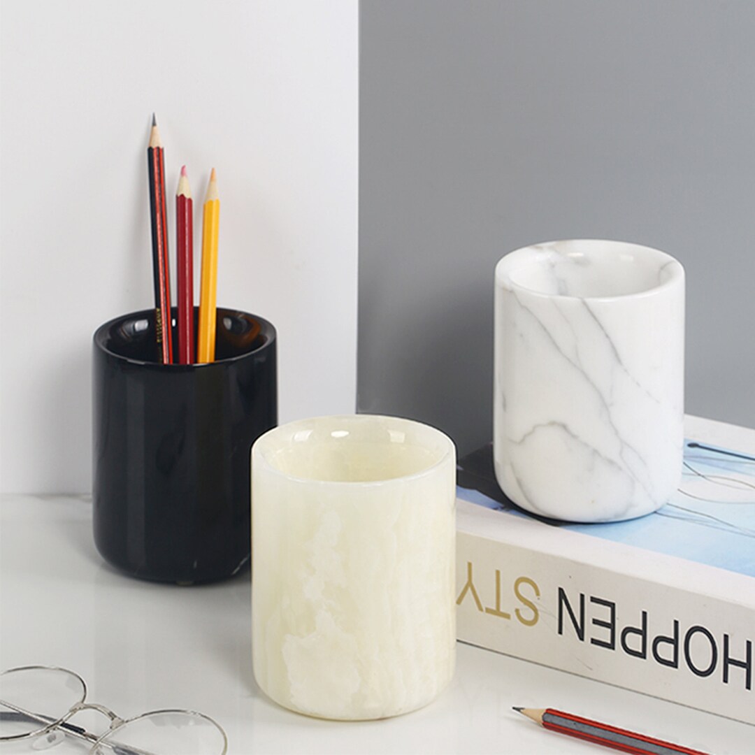 Marble Luxury Pen Holder Marble Pen Holder Premium Pen Etsy