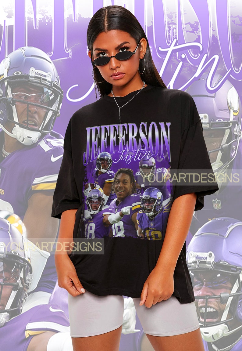 90s Graphic Style Justin Jefferson Tshirt, Justin Jefferson Tee
