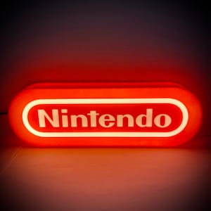 Gaming themed vintage Nintendo LED light box sign for man cave, den, living room, kid’s room, etc