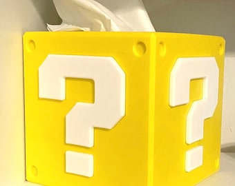 Gaming themed vintage Mario tissue box cover for office, living room, den, kid’s room.