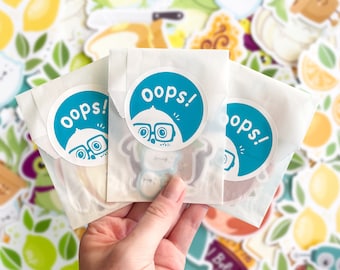 Oops Mystery Sticker Pack | Oopsie Sticker Grab Bag | 5 Random B-Grade Vinyl Stickers