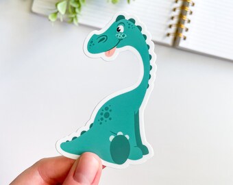 Cute Dinosaur Sticker | Blue Dinosaur Sticker | Brachiosaurus Sticker | Waterproof Matte Vinyl Sticker