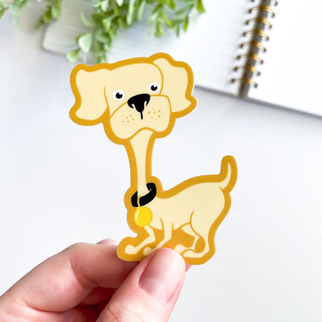 Curious Puppy Sticker | Cute Dog Sticker | Waterproof Matte Vinyl ...
