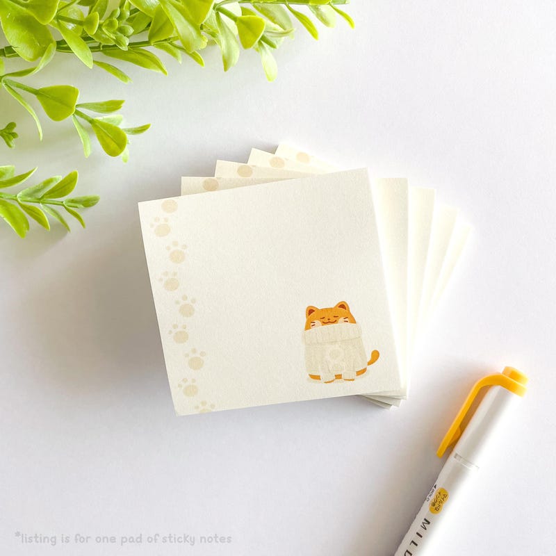 Cat Sticky Notes - Etsy