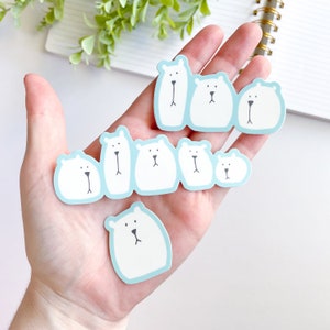 Pensive Polar Bear Sticker | Cute Bear Sticker | Waterproof Matte Vinyl Sticker