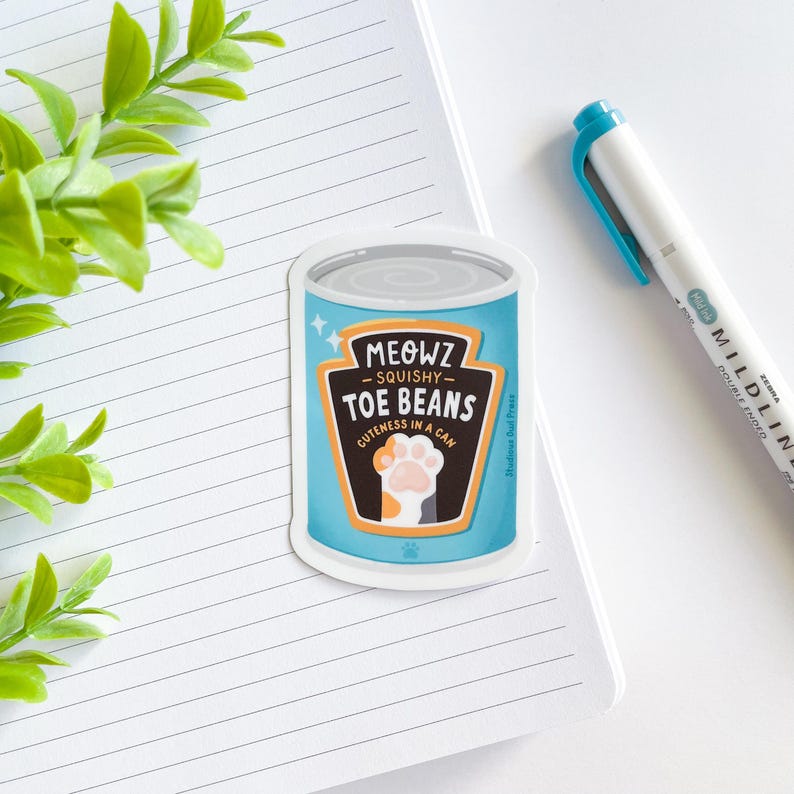 Toe Beans Sticker | Cat Paw Sticker | Cat Stickers | Can of Beans ...