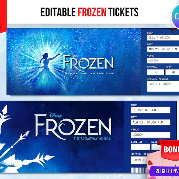Frozen Ticket Etsy UK