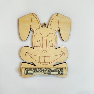Easter Bunny Ornament Money Holder Laser SVG, Easter Bunny Tag Money Holder SVG, Easter Tag Laser Cut File, Bunny Tag Money Holder File