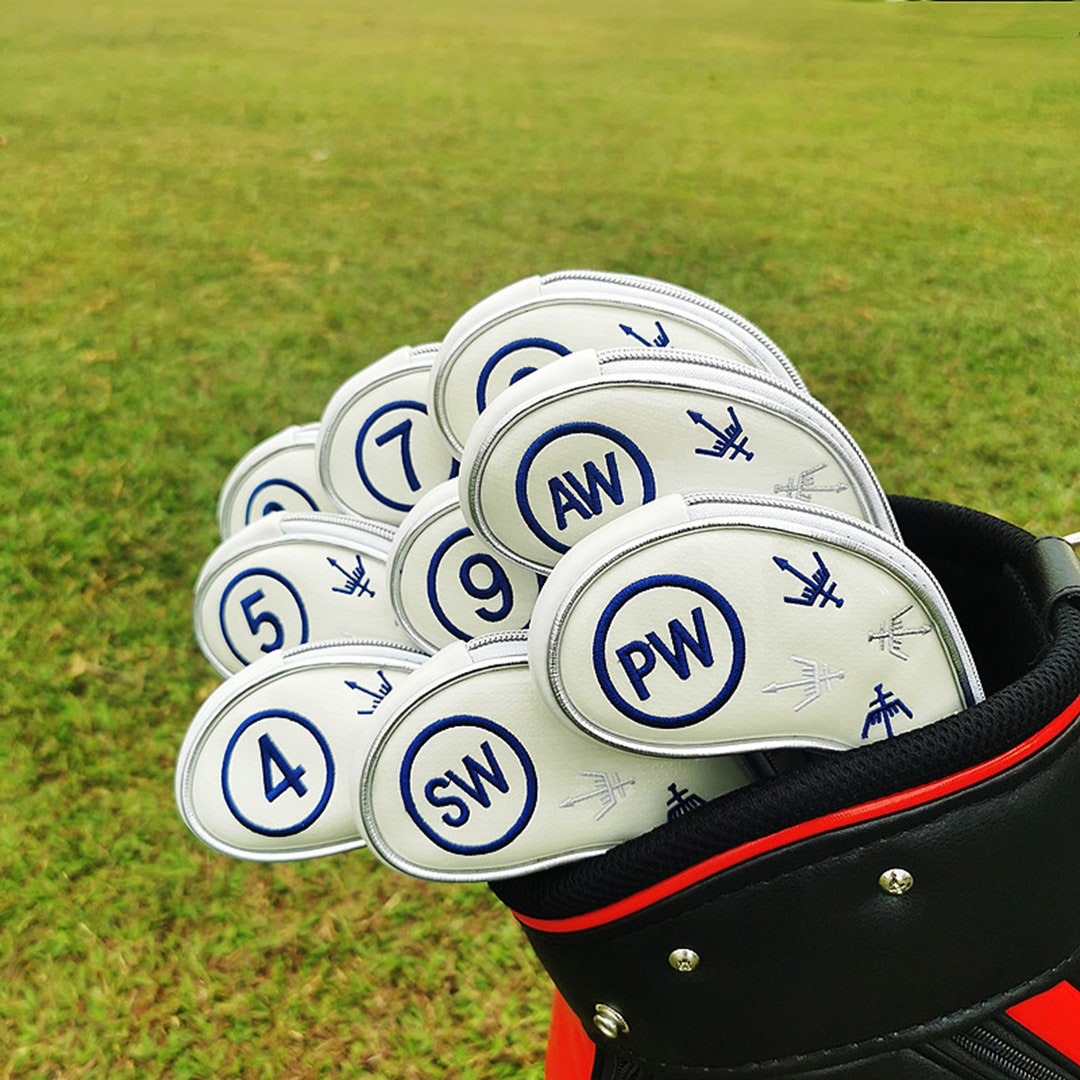 Leather Golf Club Covers Golf Iron Covers Personalized Club Etsy