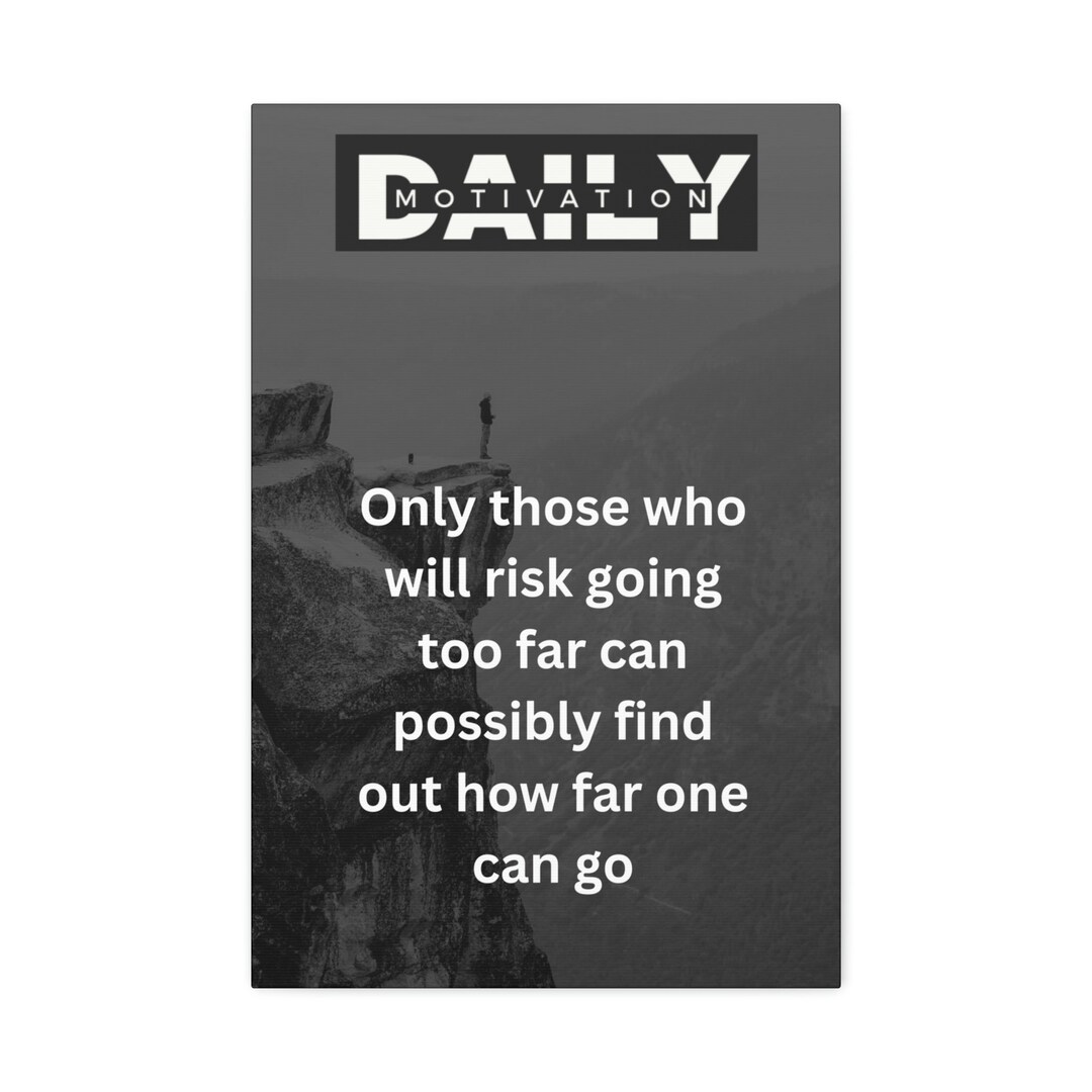 Risk- Motivational Polyester Canvas- Bring Motivation to Any Space. - Etsy