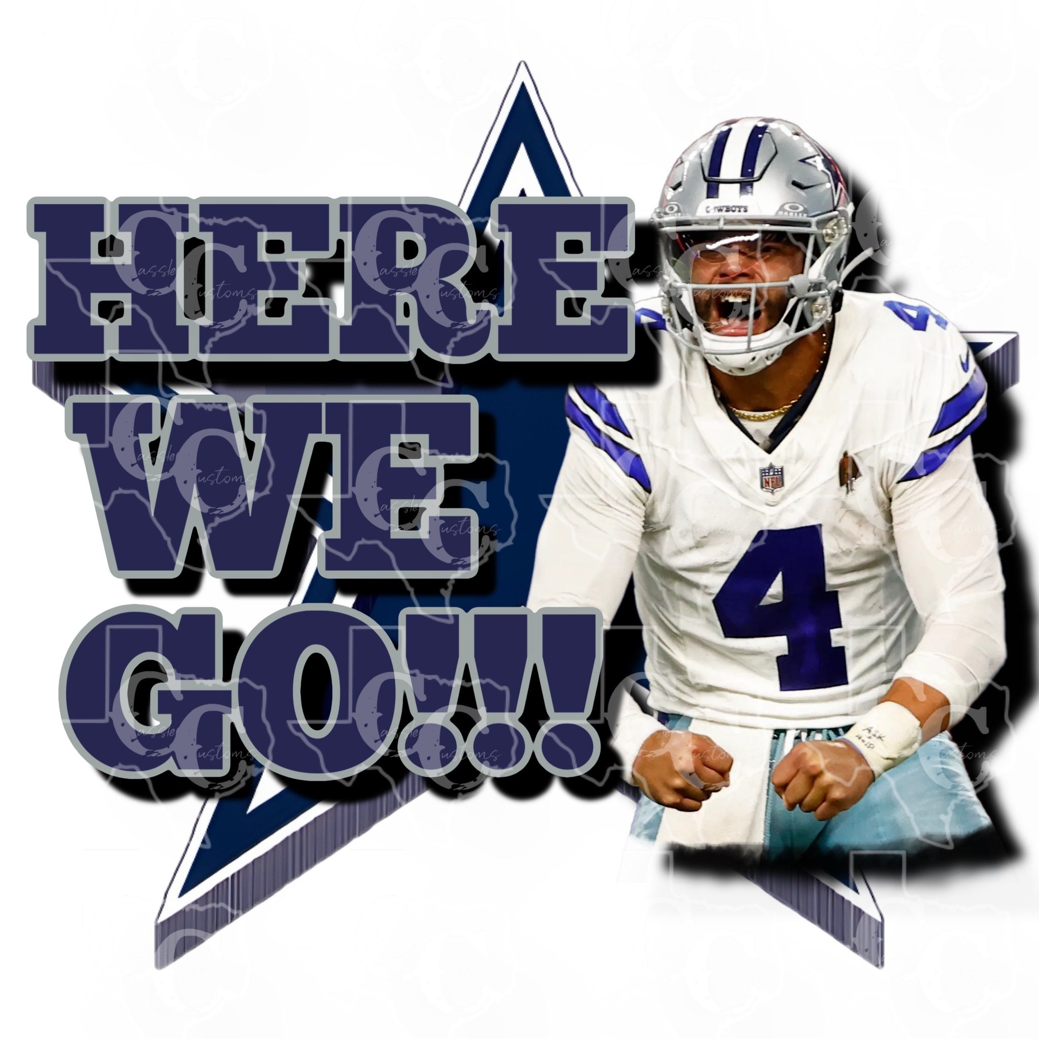 Dak Prescott Here We Go PNG Digital File Only Etsy