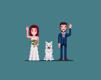 Custom Digital Pixel Art Portrait, Commission Pixel Art, Cute 8bit Portraits, Pixel Art Pet, Pixel Art Couple, 8bit Avatar, Pixel Art Print