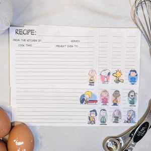 Cartões de Receitas de Amendoim (Charlie Brown)