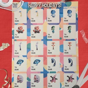 Etiquetas adhesivas para regalo de Inside Out