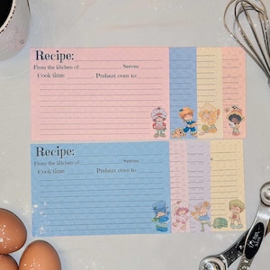 Vintage 80s Cartoon/Toy Strawberry Recipe Cards