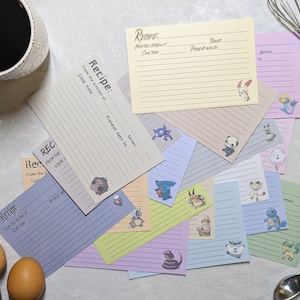 Cartes de recettes Pokémon personnalisées
