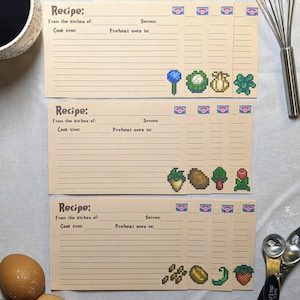 Cartões de receitas de colheitas de primavera de Stardew Valley