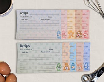 Vintage 80s Cartoon/Toy Bears Recipe Cards
