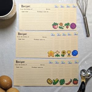 Cartões de receitas de colheitas de verão de Stardew Valley