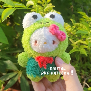 Kitty In Froggie Costume (Includes Cat Ears) PDF Pattern - DIGITAL FILE