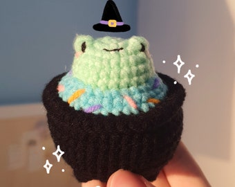 Crochet Frog In Cauldron PDF Pattern - DIGITAL FILE