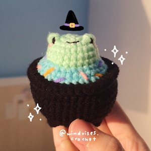 Crochet Frog In Cauldron PDF Pattern - DIGITAL FILE