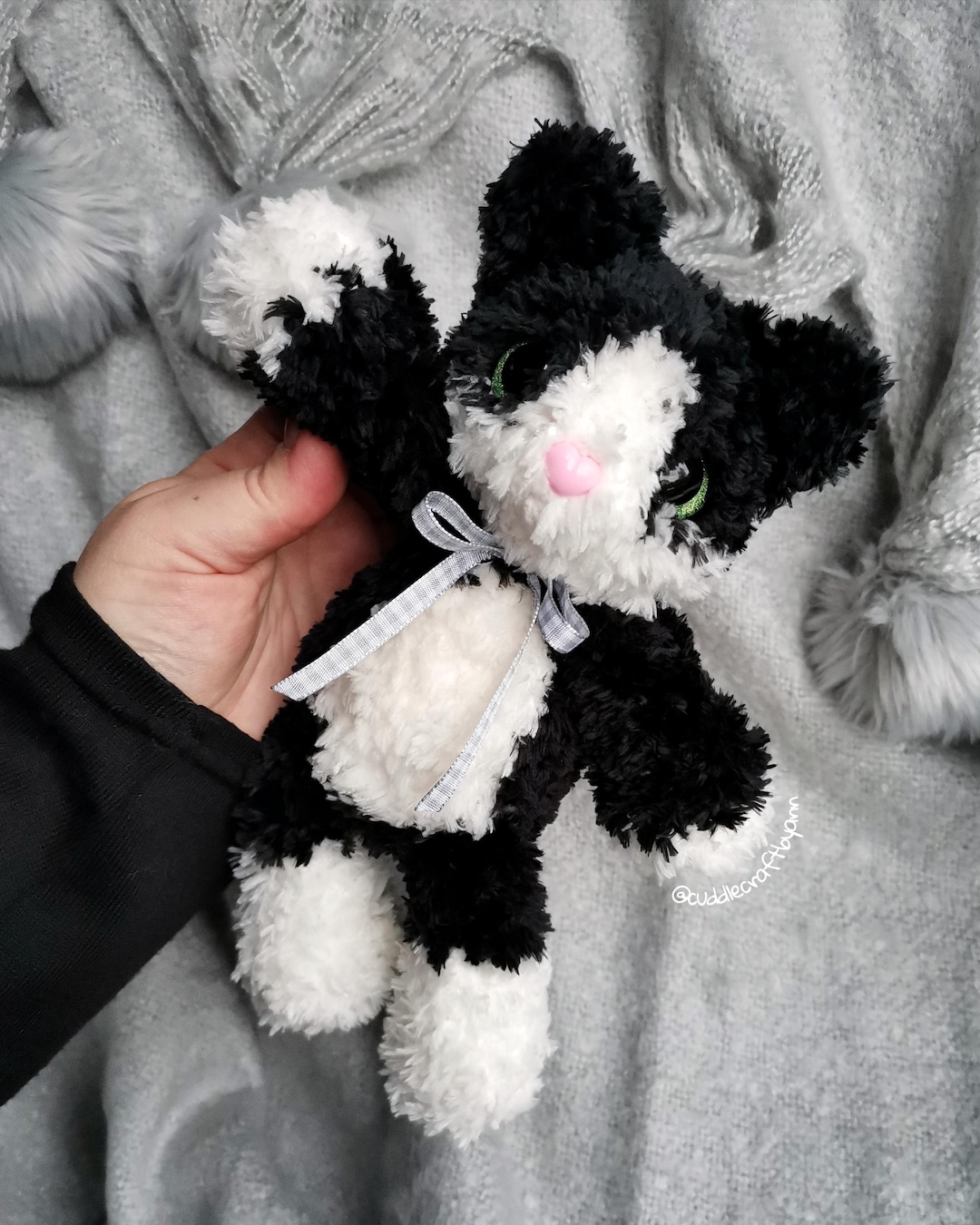 Fluffy Tuxedo Kitty Plushie Black And White Weighted Cat Cuddly fluffy-tuxedo-kitty-plushie-black-and-white-weighted-cat-cuddly