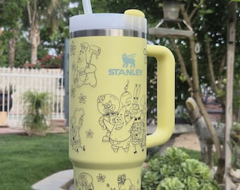 Cartoon Engraved Insulated Tumbler - 30 oz