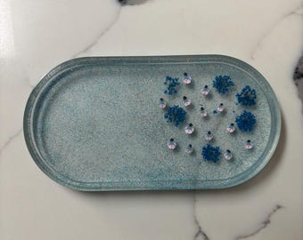 Schmuckschale mit getrockneten Blumen: Handgemachte Schmuckschale