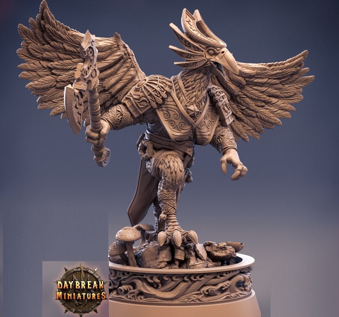 Aarakocra Barbarian Miniature D&amp;D Dnd RPG Resin Mini - Etsy
