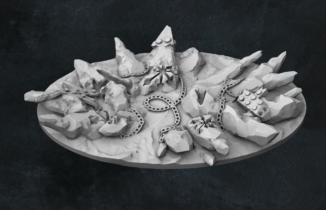 Chaos Miniature Base Chaotic Rocky Bloody 40k Chaos Bases Aos - Etsy