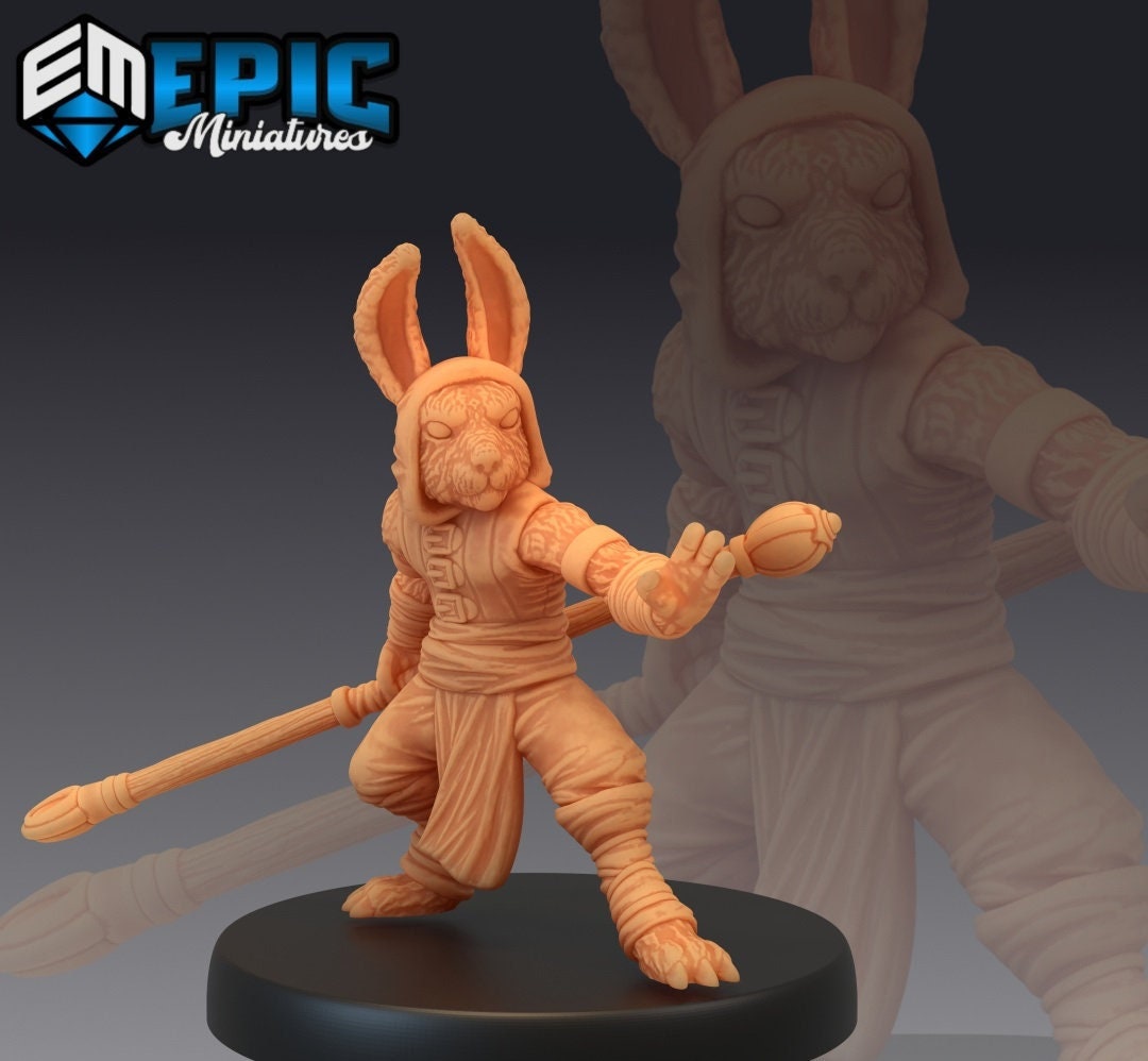 Harengon Rabbit Rabbitfolk Monk Miniature D&D Dnd RPG Resin Etsy