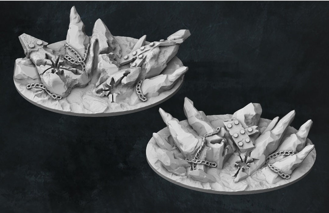 Chaos Miniature Base Chaotic Rocky Bloody 40k Chaos Bases Aos - Etsy