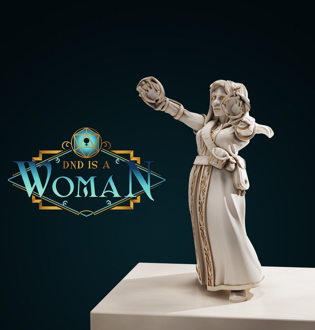 Dwarf Warlock Miniature Female Dwarf D&amp;D Dnd RPG Resin Mini - Etsy