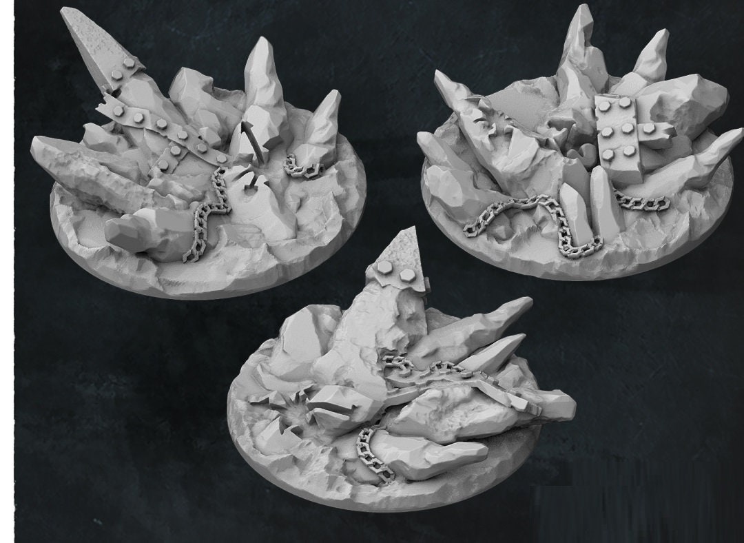 Chaos Miniature Base Chaotic Rocky Bloody 40k Chaos Bases Aos - Etsy